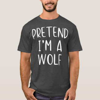 T-shirt Pretend Wolf Costume Halloween Lazy Easy 