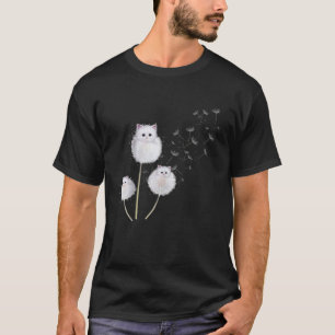 T-shirt Pretending Cat Dandelion Flower Cat Lover Cute Des