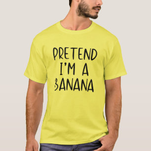 T-shirt Prétendre Costume Banana Halloween Lazy Easy Dern