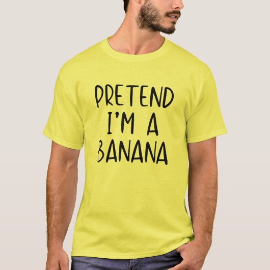 T-shirt Prétendre Costume Banana Halloween Lazy Easy Derni (Devant)