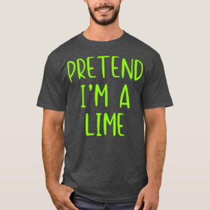 T-shirt Prétendre Costume Lime Halloween Lazy Easy