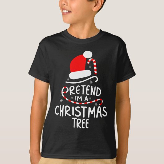 T-shirt Prétendre que je suis un arbre de Noël Fun Costume (Devant)
