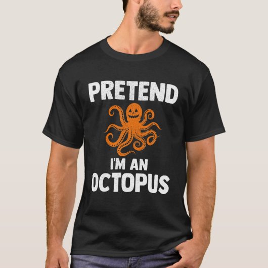 T-shirt Prétendre que je suis un Citrouille Octopus Lazy C (Devant)