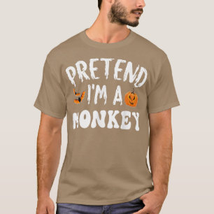 T-shirt Prétendre Que Je Suis Un Singe Costume Halloween H