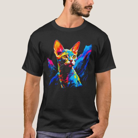 T-shirt Pretty Devon Rex Cat (Devant)