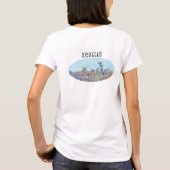 T-shirt Pretty Seattle Washington Skyline (Dos)
