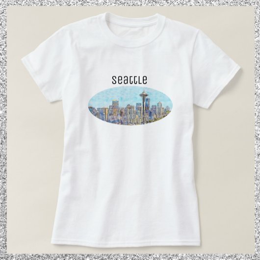 T-shirt Pretty Seattle Washington Skyline