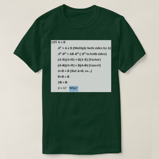 T-shirt Preuve De Faux Maths De (Design devant)