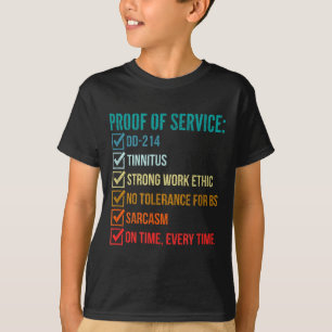 T-shirt Preuve de service dd-214 acouphène fort travail