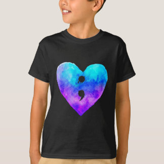 T-shirt Prevention awareness teal &amp; purple semicolon