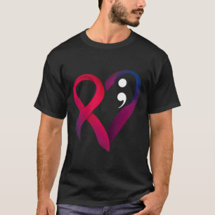 T-shirt Prévention du suicide Coeur Semicolon Santé mental