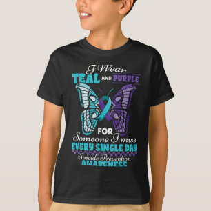 T-shirt Prévention du suicide Porter sarcelle violet Quelq