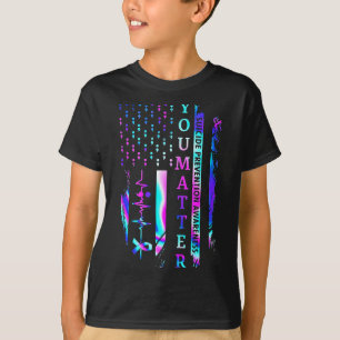 T-shirt Prévention du suicide Sensibilisation Vous Drapeau