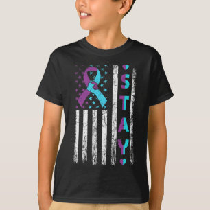 T-shirt Prévention Sensibilisation Restez Rose Et Turquois