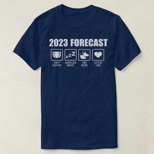 T-shirt Prévision 2023 faire-part de grossesse (Design devant)