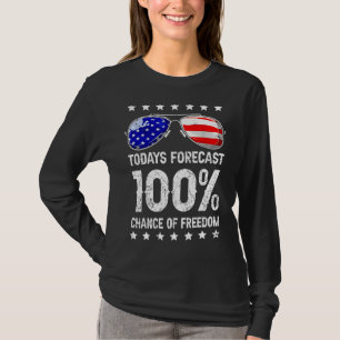 T-shirt Prévision Aujourd'Hui 100 Chance De Liberté Patrio