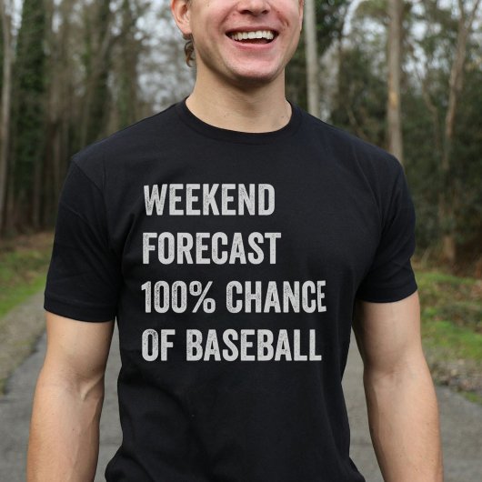 T-shirt Prévision du week-end Amusant de baseball
