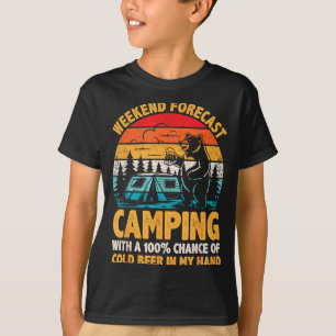 T-shirt Prévisions de week-end de camping 100% de chance d