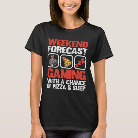 T-shirt Prévisions de week-end : jeu avec une chance de pi (Devant)
