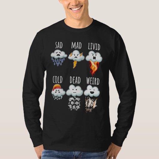 T-shirt Prévisions Météo Nuages Différences Rapport Météo (Devant)