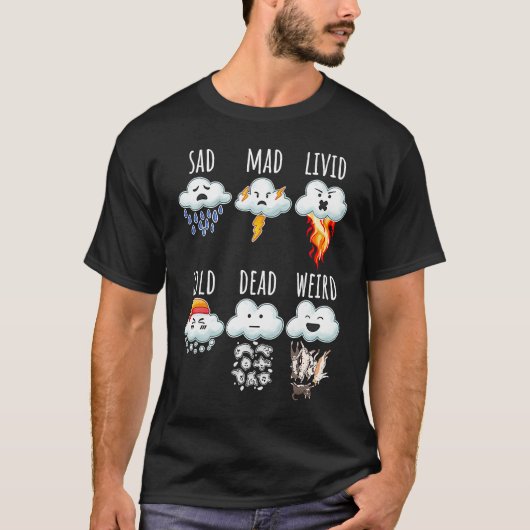 T-shirt Prévisions Météo Nuages Différences Rapport Météo (Devant)