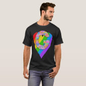 T-shirt Pride Arc-en-ciel G Nom initial Monogram Queer (Devant entier)