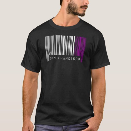 T-shirt Pride Code-Barres Asexuel San Francisco California (Devant)