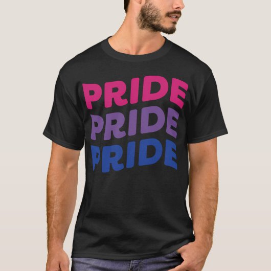 T-shirt Pride (courbe) Bi (Devant)