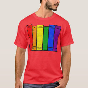 T-shirt Pride Flag Books Bookish Rainbow Queer Reader Gay