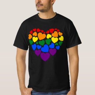 T-shirt Pride- gay arc-en-ciel coeur de l'amour T