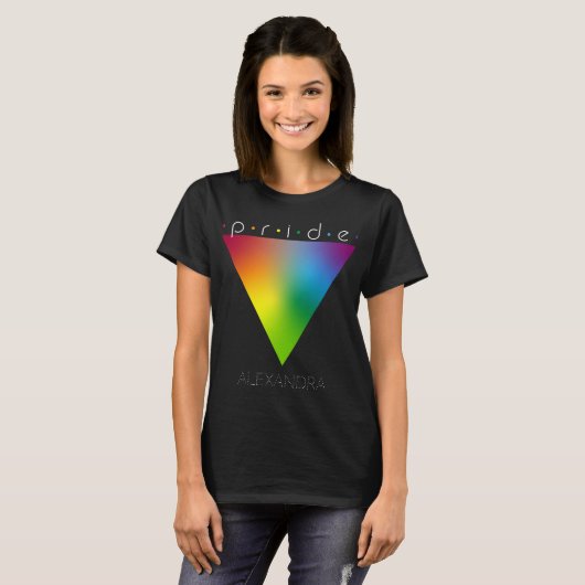 T-shirt Pride Gay LGBTQ Queer Trendy Rainbow Triangle Nom (Devant entier)