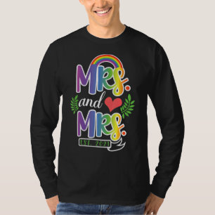 T-shirt Pride Lesbian Couple Mariage Anniversaire Égalité