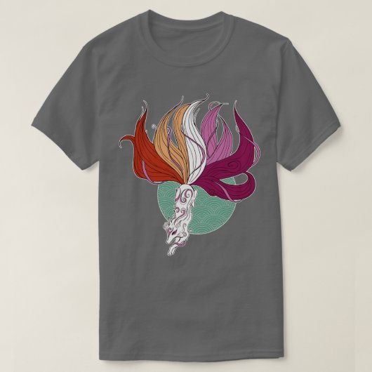 T-shirt Pride lesbienne Kitsune (Design devant)
