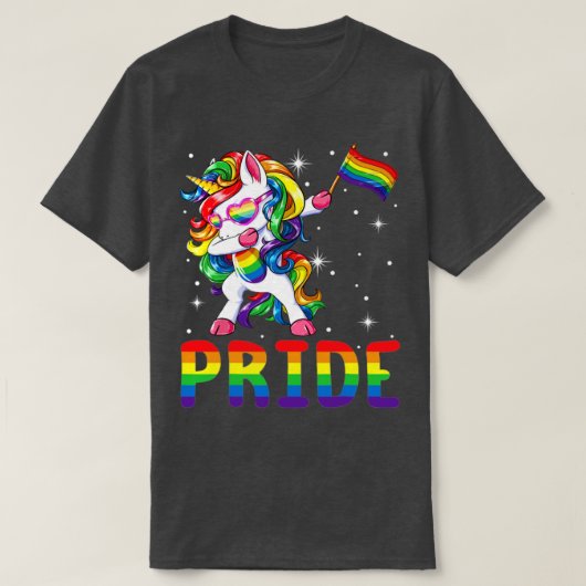 T-shirt Pride LGBT Gay Be Lesbian Unicorn Dabbing T drôle (Design devant)