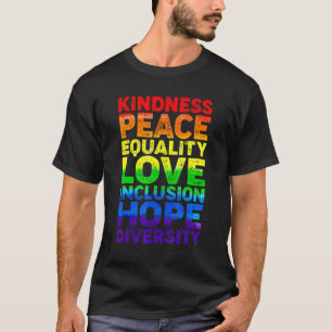 T-shirt Pride Lgbt gentillesse Paix Égalité Amour Inclusio