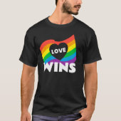 T-shirt Pride Love gagne LGBT Rainbow Flag Heart (Devant)