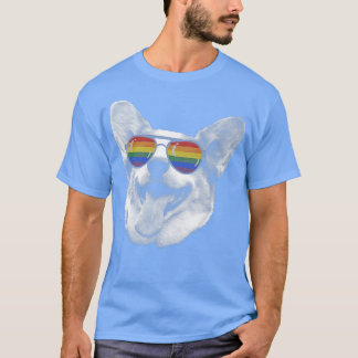 T-shirt Pride Mois Corgi Arc en ciel Drapeau Lgbt Lunettes