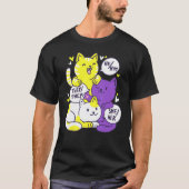 T-shirt Pride non binaire Chat Lgbt Non Binary Drapeau Cut (Devant)