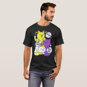 T-shirt Pride non binaire Chat Lgbt Non Binary Drapeau Cut (Devant entier)