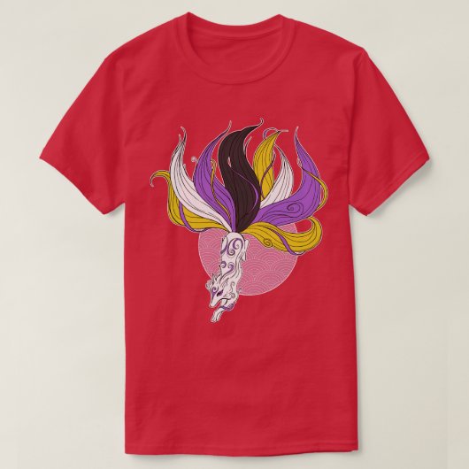 T-shirt Pride non binaire Kitsune (Design devant)