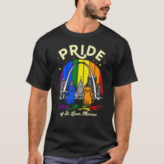 T-shirt  Pride of St. Louis City Missouri Cats Rainbow Fla