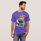 T-shirt Pride Paix mauve hommes (Devant entier)