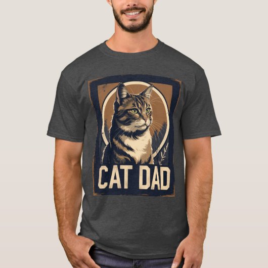 T-shirt Pride papa chat - Rogged Feline Art (Devant)