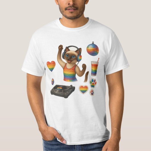 T-shirt Pride Paws Pride inspirée par le chat LGBTQ (Devant)