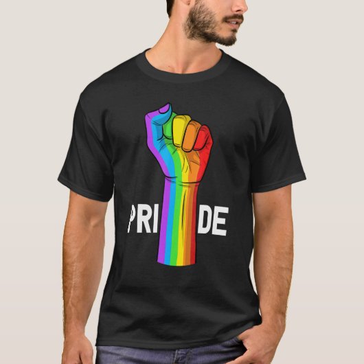 T-shirt Pride Power Fist Lgbt Mois gay Lesbian Transgende (Devant)