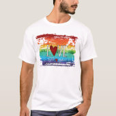 T-shirt Pride Rainbow Heart Love Parties scintillant Nom p (Devant)