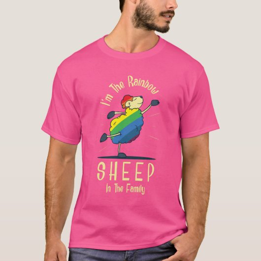 T-shirt Pride Rainbow Sheep of the Family (Devant)