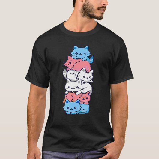 T-shirt Pride transgenre Chat Lgbt Transflag Chats mignons (Devant)