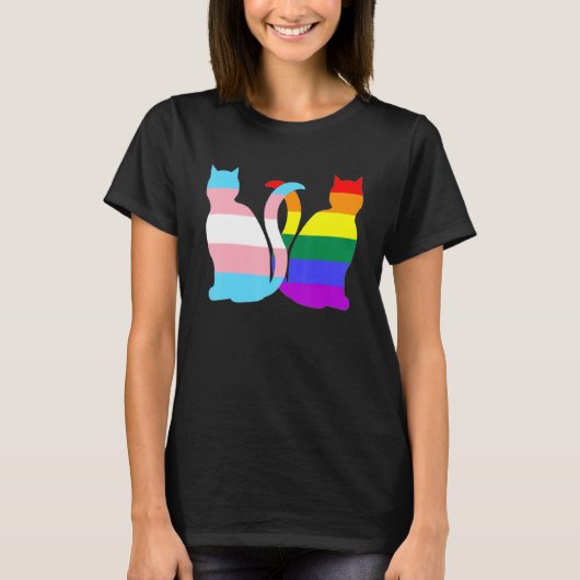T-shirt Pride transgenre Chat Lgbt Transflag Chats mignons (Devant)