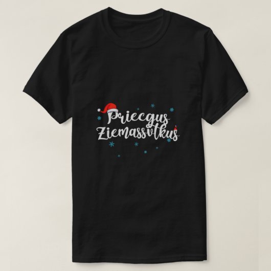 T-shirt Priecigus Ziemassvetkus Noël letton (Design devant)
